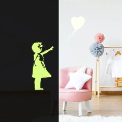 Светящаяся в темноте виниловая наклейка на стену Banksy девочка с шаром Светоотражающий стикер Декор интерьера - 100 х 68 см цена и информация | Интерьерные наклейки | pigu.lt