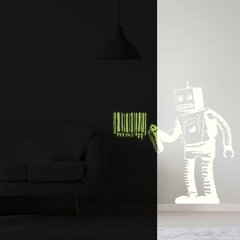 Светящаяся в темноте виниловая наклейка на стену Banksy робот и штрихкод Светоотражающий стикер Декор интерьера - 120 х 120 см цена и информация | Интерьерные наклейки | pigu.lt