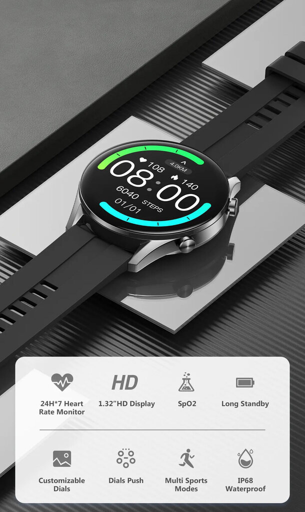 Oromed Oro-Smart Fit 7 Pro Black kaina ir informacija | Išmanieji laikrodžiai (smartwatch) | pigu.lt