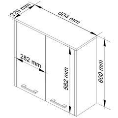 Шкафчик для ванной FIN 2D, светло-коричневый цена и информация | Шкафчики для ванной | pigu.lt