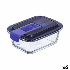 Герметичная коробочка для завтрака Luminarc Easy Box Синий Cтекло (380 ml) (6 штук) цена и информация | Посуда для хранения еды | pigu.lt