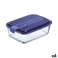 Герметичная коробочка для завтрака Luminarc Easy Box Синий Cтекло (6 штук) (1,22 L) цена и информация | Посуда для хранения еды | pigu.lt