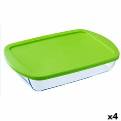 Прямоугольная коробочка для завтрака с крышкой Pyrex Cook & store Прозрачный Силикон Cтекло (4,5 L) (4 штук) цена и информация | Посуда для хранения еды | pigu.lt