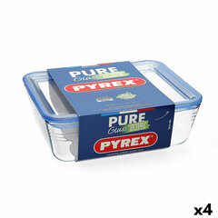 Герметичная коробочка для завтрака Pyrex Pure Glass Прозрачный Cтекло (2,6 L) (4 штук) цена и информация | Посуда для хранения еды | pigu.lt