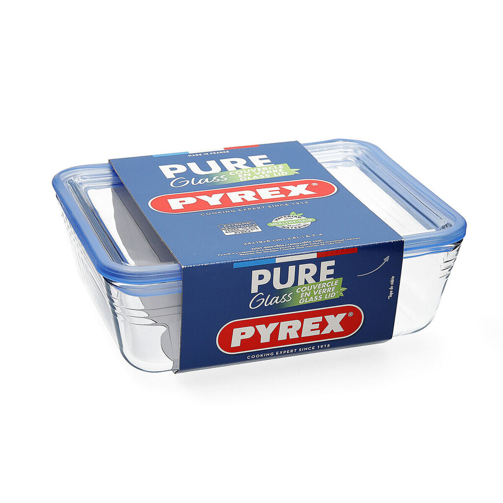 Pyrex Pure Glass maisto dėžutė, 2,6 L, 4 vnt kaina ir informacija | Maisto saugojimo  indai | pigu.lt