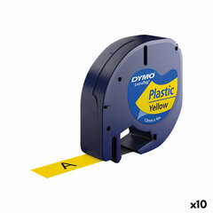 Ламинированная лента для фломастеров Dymo 91202 LetraTag® Чёрный Жёлтый 12 mm (10 штук) цена и информация | Аксессуары для принтера | pigu.lt