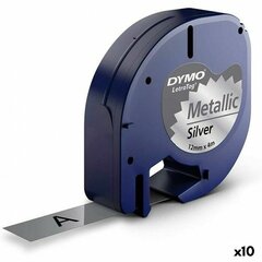 Ламинированная лента для фломастеров Dymo 91208 LetraTag® Чёрный Серебряный 12 mm (10 штук) цена и информация | Аксессуары для принтера | pigu.lt