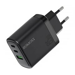 Romoss Сетевое зарядное устройство Romoss AC65H, 2x USB-C + USB, 65 Вт (черный) цена и информация | Зарядные устройства для телефонов | pigu.lt