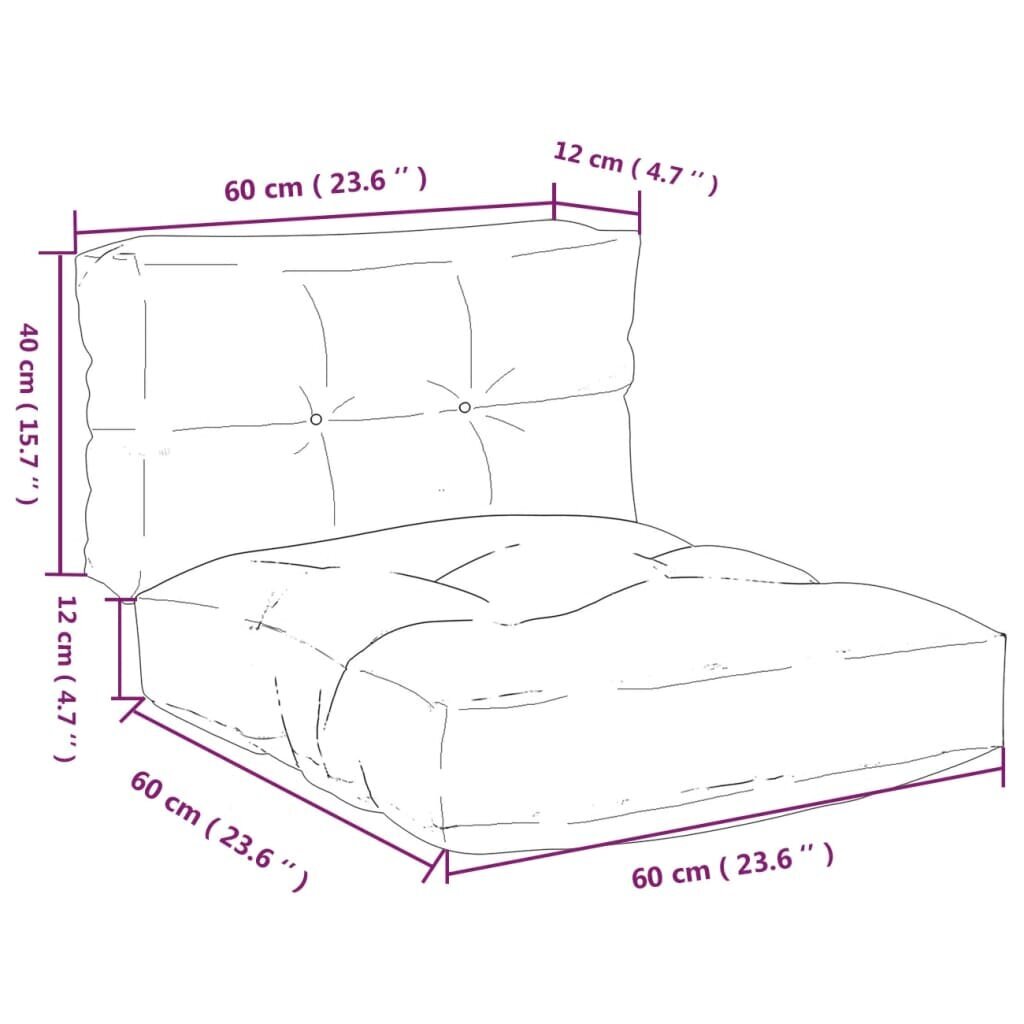 Pagalvėlės sofai iš palečių vidaXL, 2 vnt., rožinės kaina ir informacija | Pagalvės, užvalkalai, apsaugos | pigu.lt