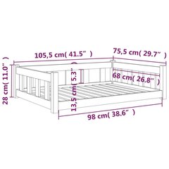 Lova augintiniams vidaXL, balta, 105,5x75,5x28cm цена и информация | Лежаки, домики | pigu.lt