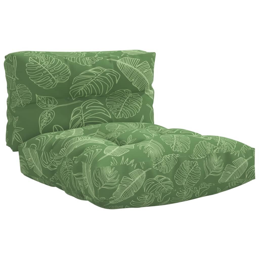 Pagalvėlės sofai iš palečių vidaXL, 2 vnt., žalios kaina ir informacija | Pagalvės, užvalkalai, apsaugos | pigu.lt
