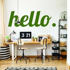 Виниловая наклейка на стену надпись Hello зеленого цвета Стикер с текстом Декор интерьера - 140 х 48 см цена и информация | Интерьерные наклейки | pigu.lt