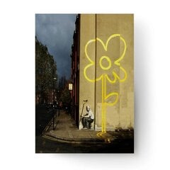 Настенный плакат Banksy граффити Желтый цветок Декор интерьера - 60 х 43 см цена и информация | Репродукции, картины | pigu.lt