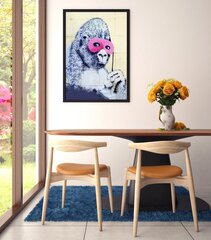 Настенный плакат Горилла в маске Декор интерьера - 60 х 43 см цена и информация | Репродукции, картины | pigu.lt