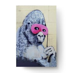 Настенный плакат Горилла в маске Декор интерьера - 60 х 43 см цена и информация | Репродукции, картины | pigu.lt