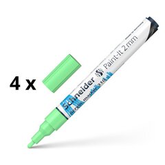 Акриловый маркер Schneider Paint-I 310, 2 мм, пастель зеленый Sp. Пакет 4 ПК. цена и информация | Письменные принадлежности | pigu.lt