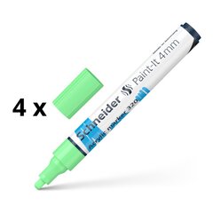 Akrilinis žymeklis Schneider Paint-it 320, 4 mm, žalias, 4 vnt. kaina ir informacija | Rašymo priemonės | pigu.lt