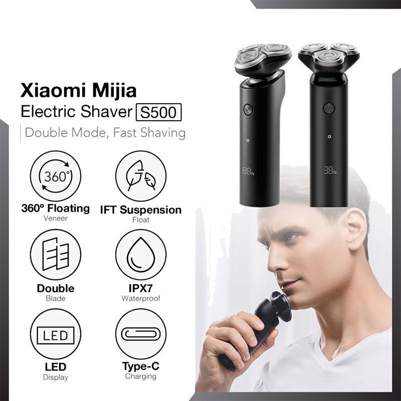 Xiaomi Mi Electric Shaver S500 kaina ir informacija | Barzdaskutės | pigu.lt