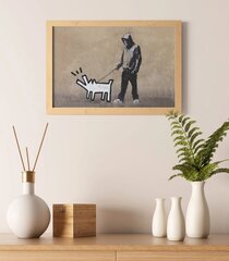 Настенный плакат Banksy граффити Выгул собаки Декор интерьера - 60 х 43 см цена и информация | Репродукции, картины | pigu.lt