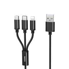 Remax 3in1 Gition RC-131, Lightning/USB-C/Micro, 115 cm kaina ir informacija | Laidai telefonams | pigu.lt