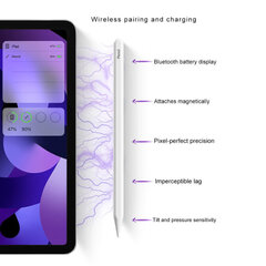 Магнитный стилус с беспроводной зарядкой для iPad - Белый цена и информация | Аксессуары для планшетов, электронных книг | pigu.lt