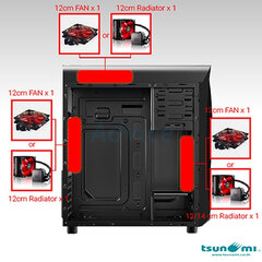 Tsunami X7 kaina ir informacija | Korpusai | pigu.lt