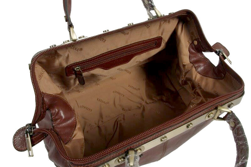 Natūralios odos kelioninis krepšys Katana, rudas kaina ir informacija | Lagaminai, kelioniniai krepšiai | pigu.lt