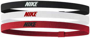 Набор спортивных повязок на голову Nike Elastic Headbands 2.0 3P N1004529 083, черная/красная/белая цена и информация | Спортивная одежда женская | pigu.lt