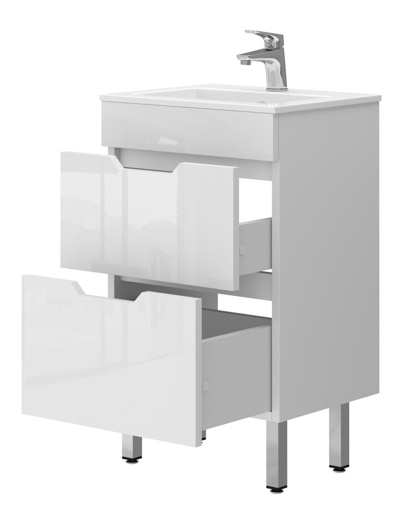 Vonios kambario spintelė su praustuvu Euroliux Stefanija ST2-60, balta kaina ir informacija | Vonios spintelės | pigu.lt