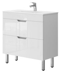 Шкафчик для ванной комнаты с умывальником Euroliux Stefanija ST2-80, белый цвет цена и информация | Шкафчики для ванной | pigu.lt