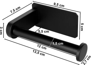 Tualetinio popieriaus laikiklis, 9,5x7,5x13,5 cm цена и информация | Набор акскссуаров для ванной | pigu.lt