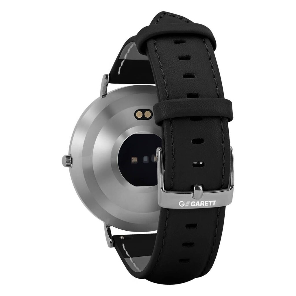 Garett Verona Silver/Black Leather kaina ir informacija | Išmanieji laikrodžiai (smartwatch) | pigu.lt