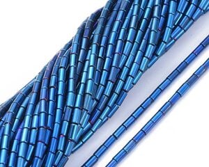Karoliukai stikliniai vamzdeliai ,4,5-2,5mm, mėlyni kaina ir informacija | Papuošalų gamybai, vėrimui | pigu.lt