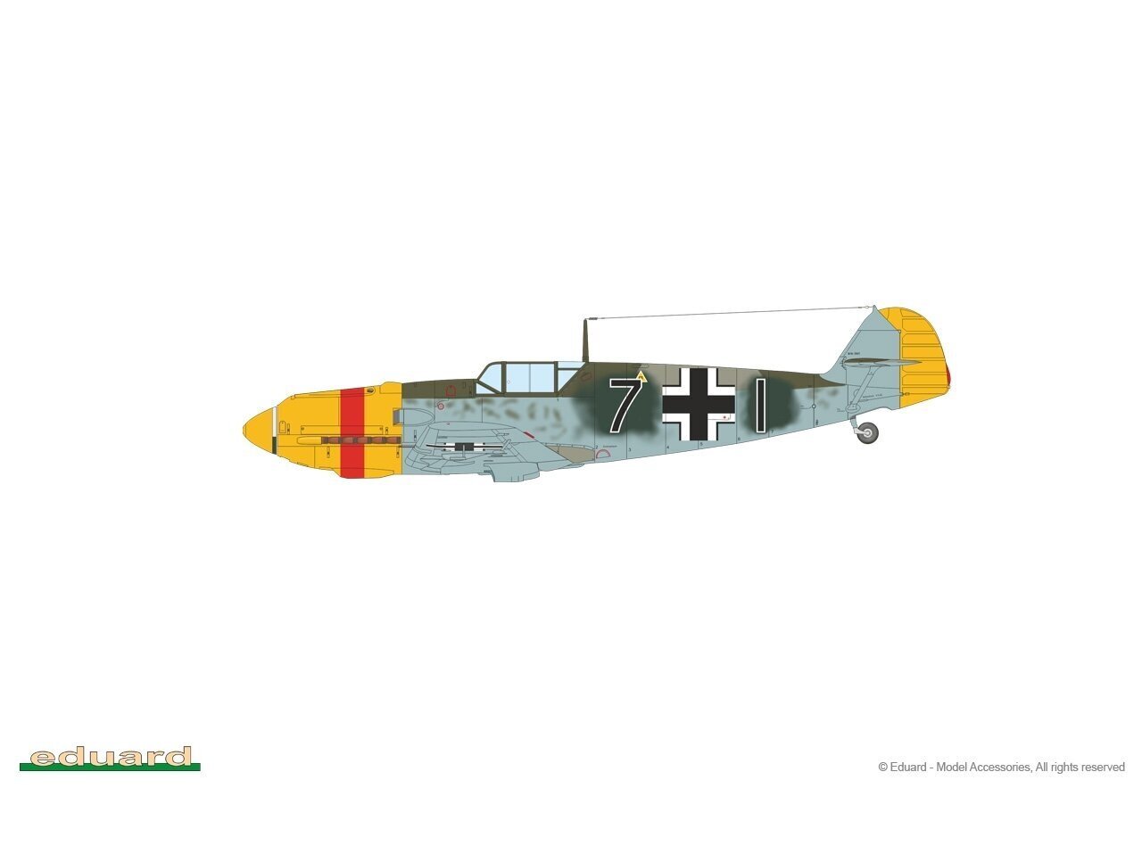 Surenkamas modelis Eduard Messerschmitt Bf 109E-4 Profipack 7033 цена и информация | Konstruktoriai ir kaladėlės | pigu.lt