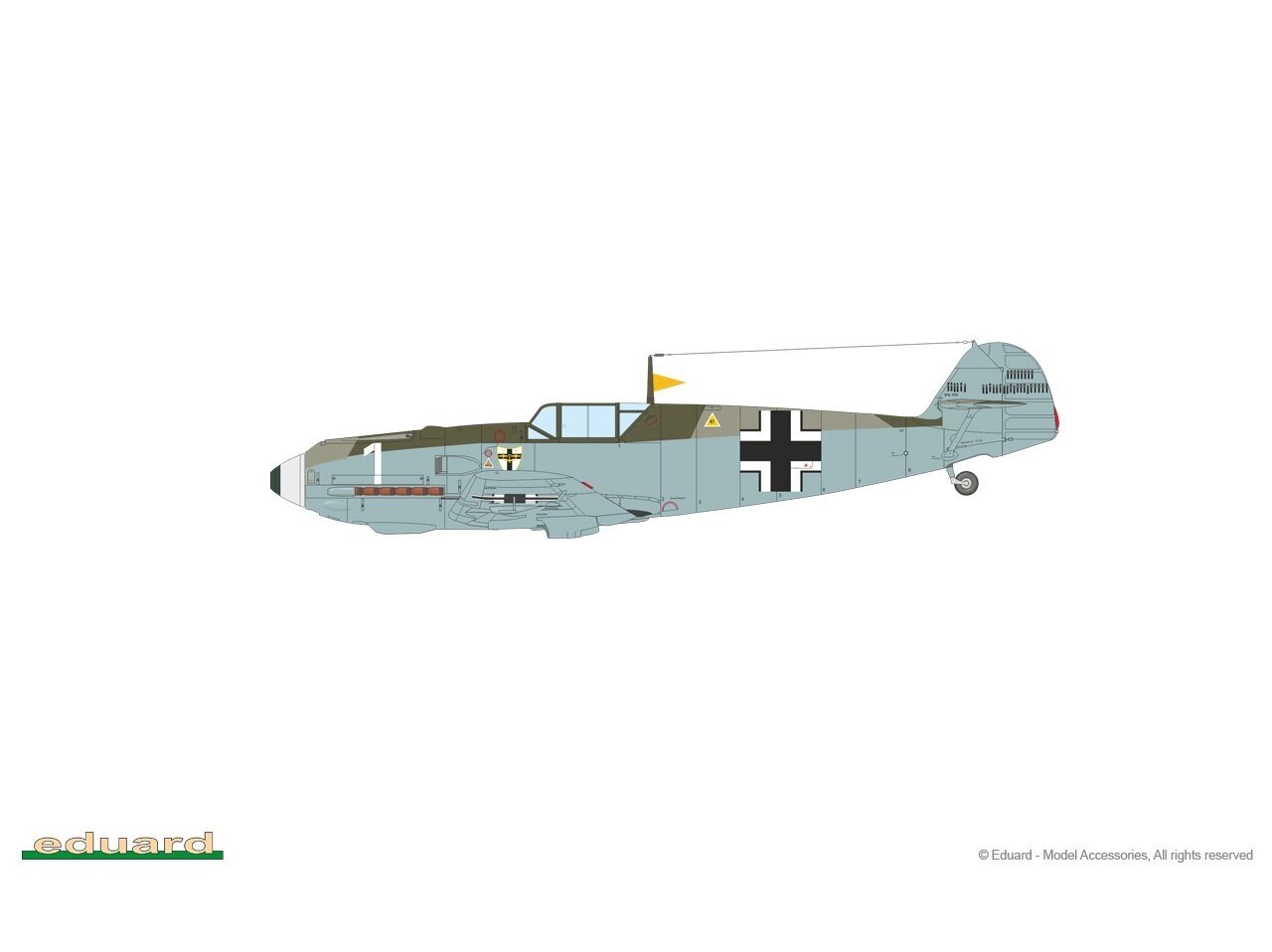 Surenkamas modelis Eduard Messerschmitt Bf 109E-4 Profipack 7033 цена и информация | Konstruktoriai ir kaladėlės | pigu.lt