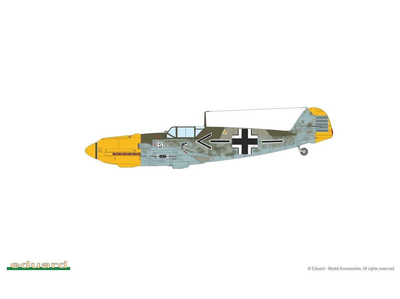 Surenkamas modelis Eduard Messerschmitt Bf 109E-4 Profipack 7033 цена и информация | Konstruktoriai ir kaladėlės | pigu.lt