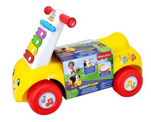 Paspiriama muzikinė mašinėlė Fisher Price, geltona kaina ir informacija | Žaislai kūdikiams | pigu.lt