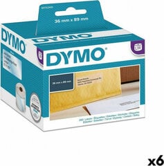 Etikečių ritinys Dymo, 89 x 36 mm, 6 vnt kaina ir informacija | Kanceliarinės prekės | pigu.lt