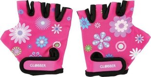 Детские велосипедные перчатки Globber Flowers Jr XS, розовый цвет цена и информация | Велосипедные перчатки | pigu.lt
