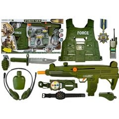 Военный набор с пулеметом и другими аксессуарами, зеленый цена и информация | Игрушки для мальчиков | pigu.lt
