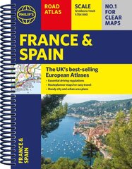 Philip's France and Spain Road Atlas: A4 Spiral цена и информация | Путеводители, путешествия | pigu.lt