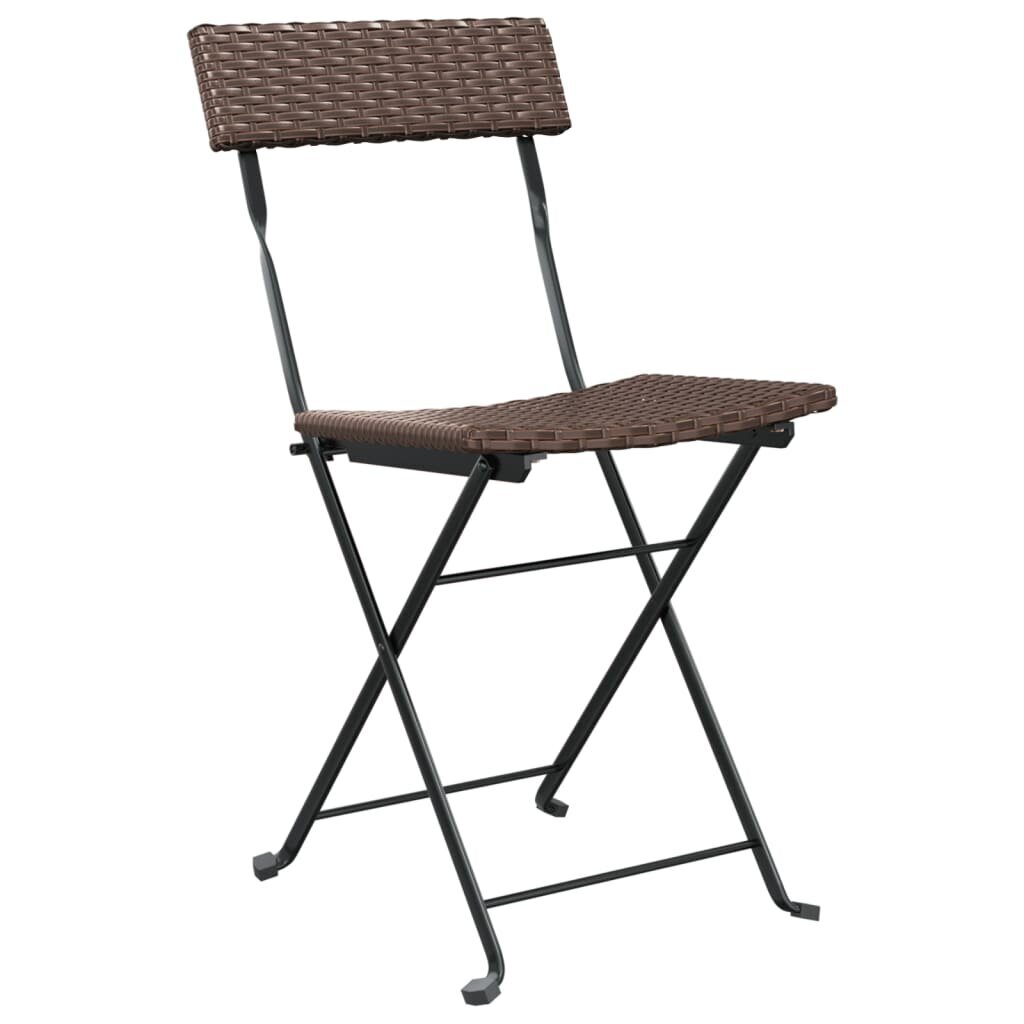 Sulankstomos bistro kėdės vidaXL, rudos kaina ir informacija | Lauko kėdės, foteliai, pufai | pigu.lt