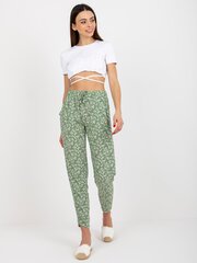 Женские светло-зеленые брюки из ткани цена и информация | Женские брюки | pigu.lt