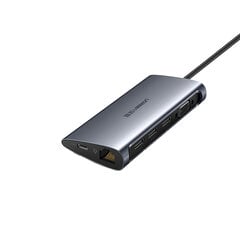 Адаптер Ugreen 50539 CM147 8in1 Type-C До HDMI VGA 3USB SD/TF 1000Mbps HUB для HUAWEI Mate40/P50 Samsung S20 цена и информация | Адаптеры, USB-разветвители | pigu.lt