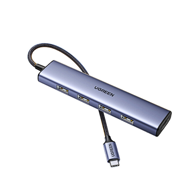 Adapteris Ugreen 90370 CM478 5in1 Type-C / HDMI 4USB3.0 цена и информация | Adapteriai, USB šakotuvai | pigu.lt