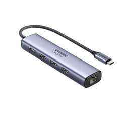 Адаптер Ugreen 20934 CM475 5in1 Type-C До HDMI 3USB3.0 4K 1000mbps для HUAWEI Mate40/P50 Samsung S20 цена и информация | Адаптеры, USB-разветвители | pigu.lt