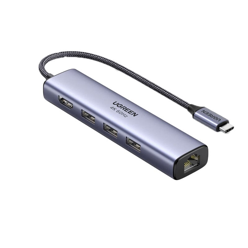 Adapteris Ugreen 20934 CM475 5in1 Type-C / HDMI 3USB3.0 4K kaina ir informacija | Adapteriai, USB šakotuvai | pigu.lt