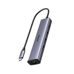 Adapteris Ugreen 20932 CM475 5in1 Type-C / 3USB3.0 RJ45 kaina ir informacija | Adapteriai, USB šakotuvai | pigu.lt