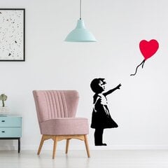 Виниловая наклейка на стену Banksy граффити - девочка с воздушным шаром в виде сердца Декор интерьера - 80 см цена и информация | Интерьерные наклейки | pigu.lt