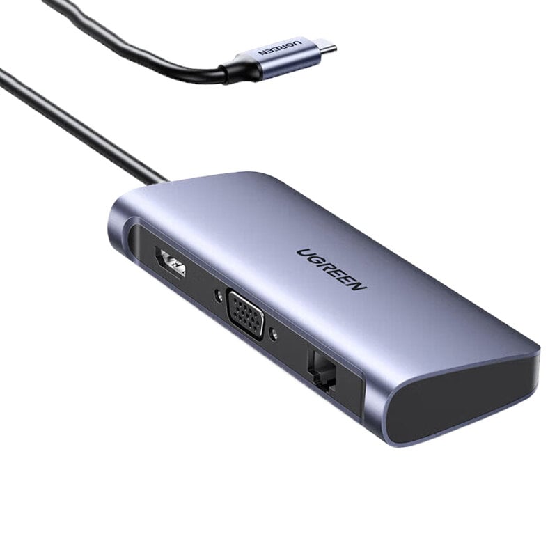Adapteris Ugreen 60557 CM256 7in1 Type-C / HDMI 3USB3.0 VGA HUB kaina ir informacija | Adapteriai, USB šakotuvai | pigu.lt
